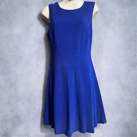 Trina Turk Women's Size 8 Blue Sleeveless A-Line Knee Length Dress - Picture 3 of 11